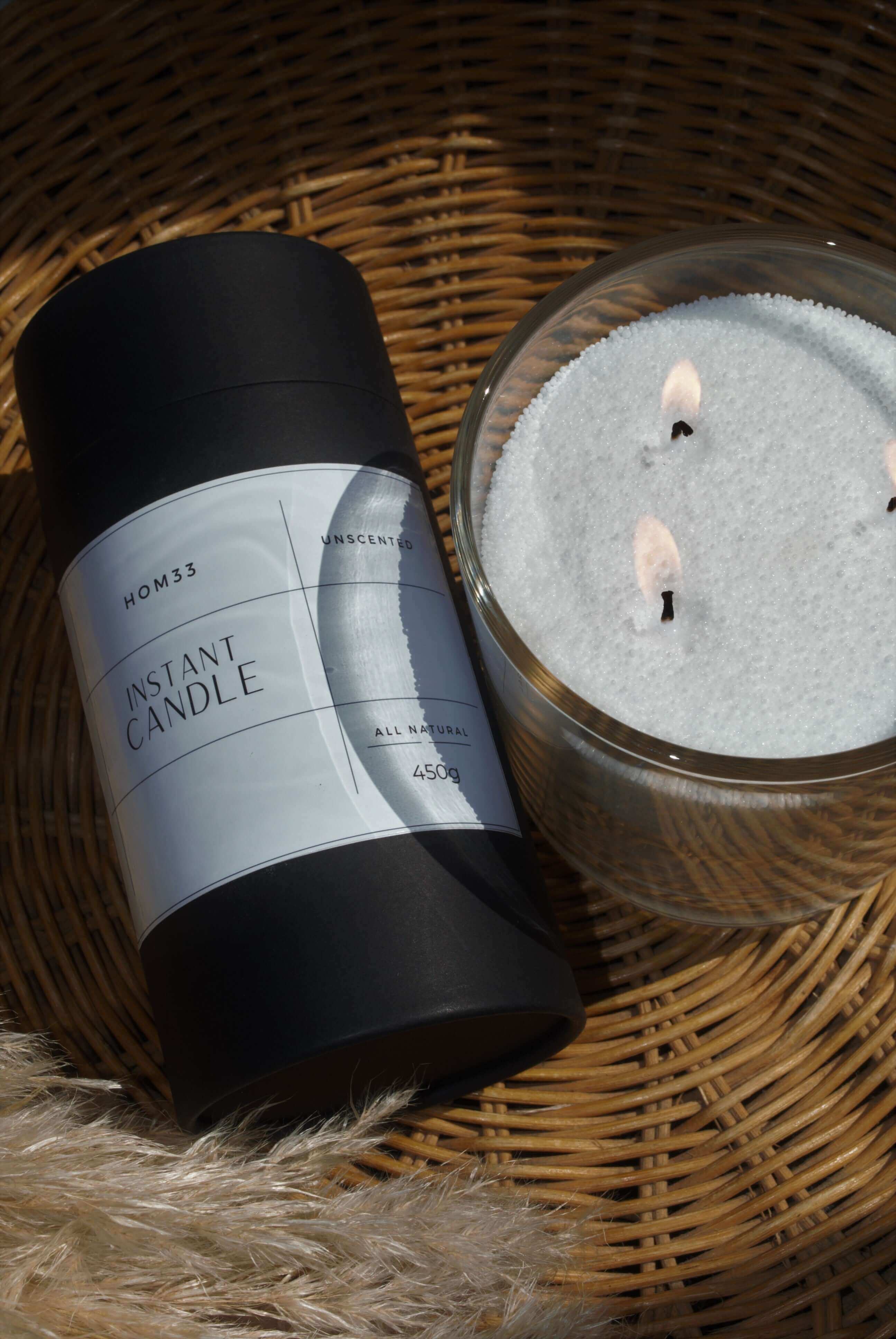 Hom33 Instant Candle Bundle pearled candle sand candle reusable candles eco friendly candles sustainable candles refillable candle kit reusable candle kit candle wax beads candle pearls natural wax pearls