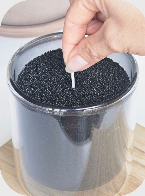 Hom33 Instant Candle pearled candle sand candle reusable candles  eco friendly candles  sustainable candles  refillable candle kit  reusable candle kit  candle wax beads  candle pearls  natural wax pearls home decor