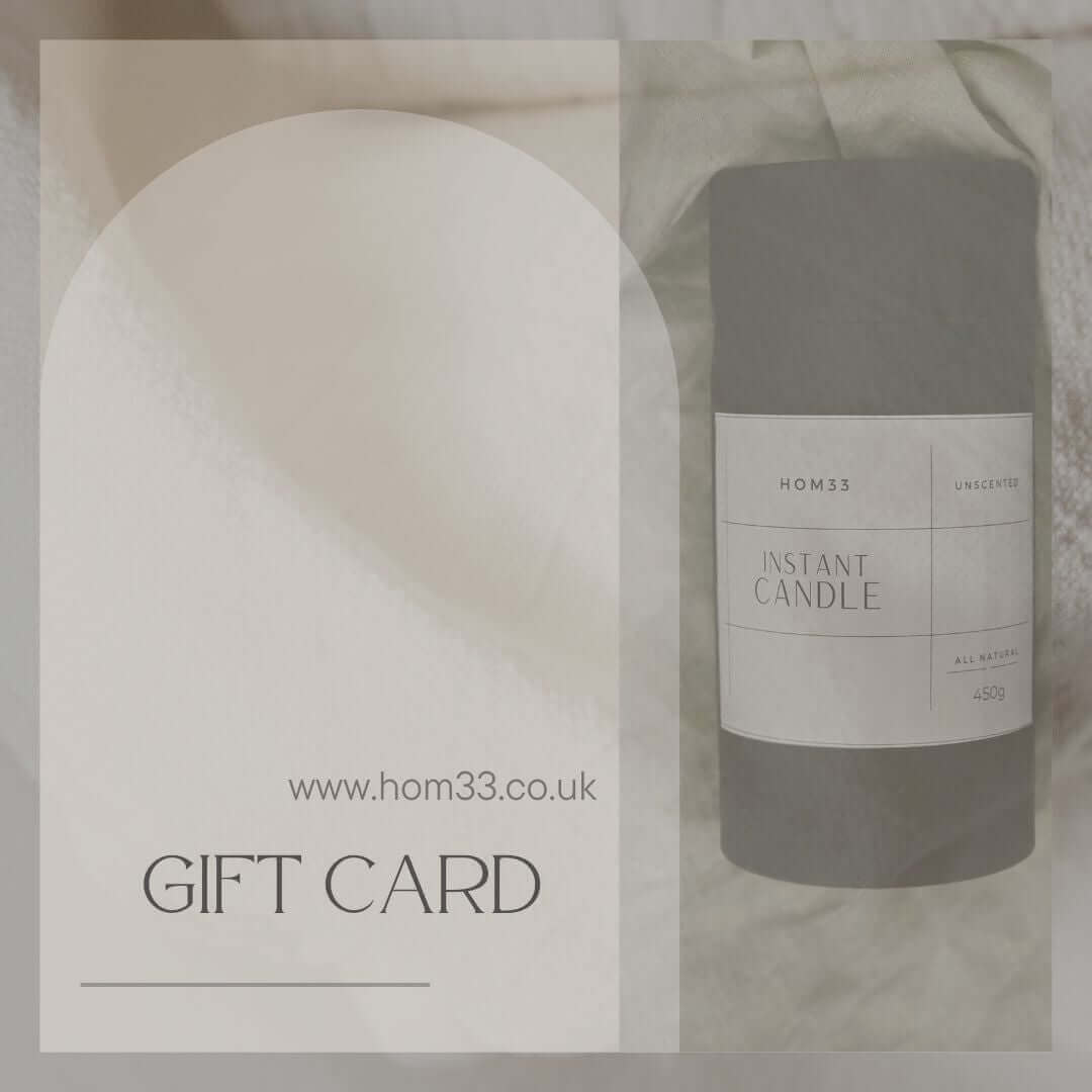 hom33 gift card sustainable gift card candles home decor interior design natural candles gift birthday for gift for him gift for her wedding decor wedding decoration diy candles yankees candles wax melts jo malone candle candle holders woodwick candle wax melt