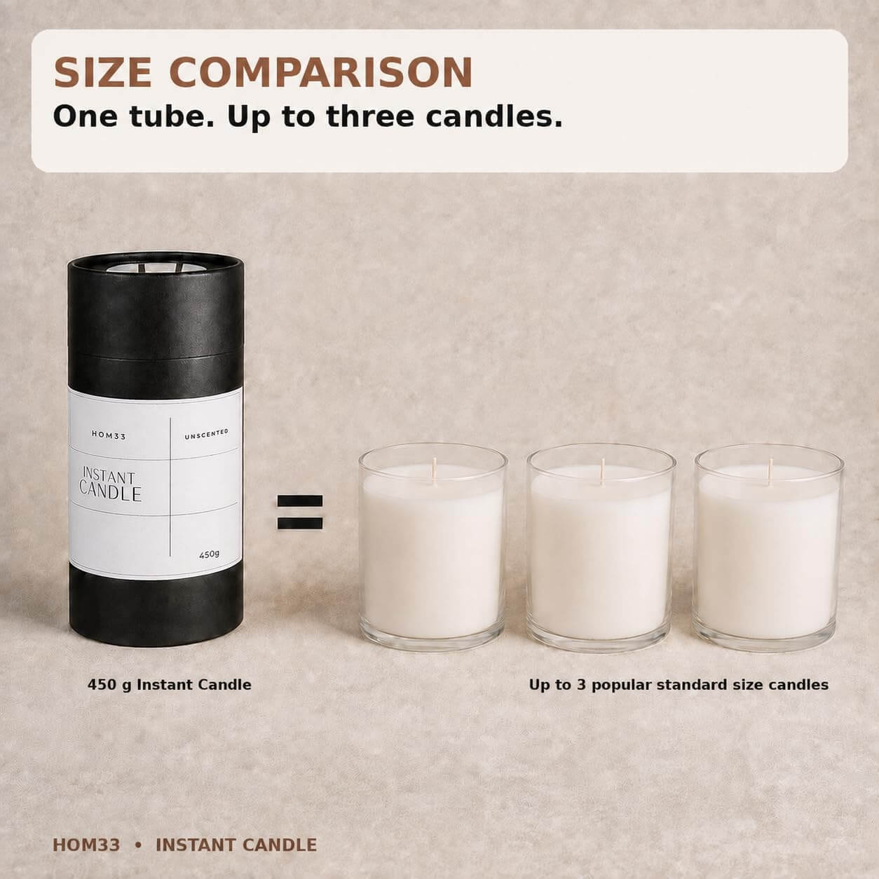 Pearled Sand Candle 450g + 20 wicks | Instant Candle by Hom33®